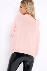 Rose Puff Sleeve Pearl Chunky Knit Jumper - Nancie