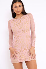 Nude Lace Dress - Flossie