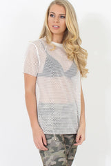 White Mesh Top - Piper