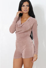 Jeano Mauve Cowl Neck Playsuit