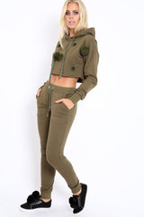 Khaki Pom pom Loungewear Set - Sacha