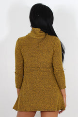 Poppie Mustard Cowl Neck Dress