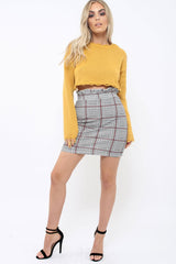 Mustard Distressed Cropped Jumper - Porta