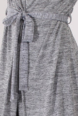 Light Grey Long Line Tied Waist Cardigan - Portia