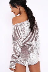 Taupe Velvet Loungewear Set - Portia