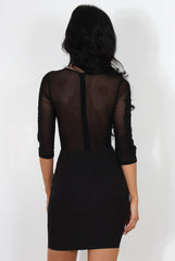 Posey Black Sheer Panel Dress