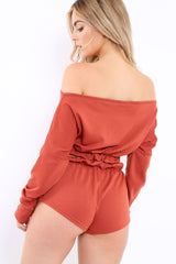 Rust Bardot Co-ord Set - Prina