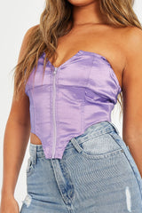 Purple Taffeta Sheen Finish Corset Top - Arami
