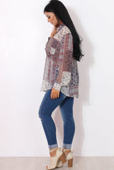 Yuno Lilac Paisley Print Shirt