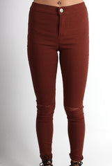 Olivia Rust High Waisted Super Skinny Jeans