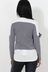 Lumi Navy Striped Top