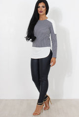 Lumi Navy Striped Top