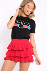 Black Queen Slogan T-shirt - Chenise
