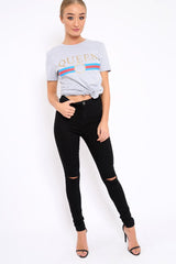 Grey Queen Slogan T-shirt - Chenise