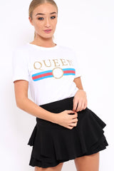 White Queen Slogan T-shirt - Chenise