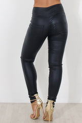 Navy High Waisted Skinny Jeans-Joffy
