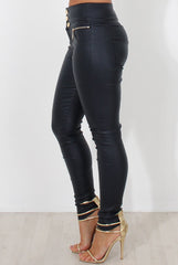 Navy High Waisted Skinny Jeans-Joffy