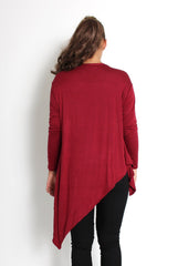 Kimmy Wine Asymmetric Jacket