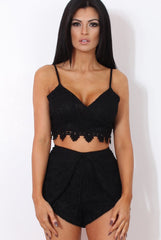 Rachel Black Crochet Top