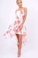 White Floral Dip Hem Maxi Dress - Raina