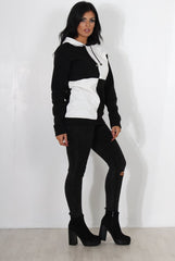 Delora White Panel Hoodie