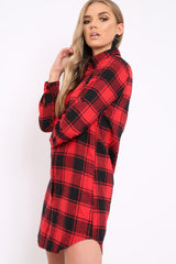 Red Check Shirt Dress - Reagan