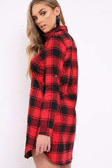 Red Check Shirt Dress - Reagan