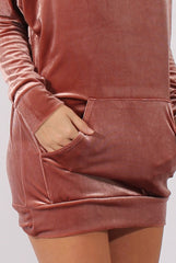 Mauve Velvet Oversized Hoodie - Reagan