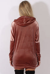 Mauve Velvet Oversized Hoodie - Reagan