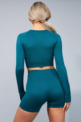 Emerald Seamless Gym Crop Top & Shorts Set - Arlo