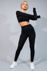 Black Cut Out Gym Leggings - Elodie