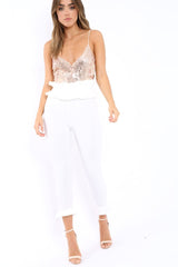 Nude Sweetheart Bodysuit with Sequins - Rena