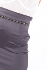 Grey Skirt with Bead Trim - Kathleen