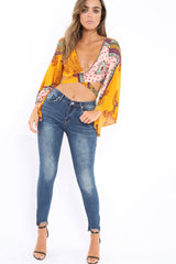 Mustard Paisley Crop Top - Tazmin