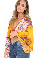 Mustard Paisley Crop Top - Tazmin