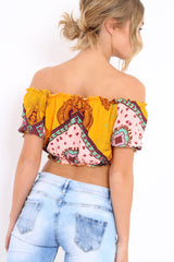 Mustard Paisley Print Crop Top - Jada