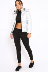 Silver Metallic Puffer Jacket - Rochelle