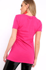 Fuchsia Vogue Slogan T-shirt - Alana