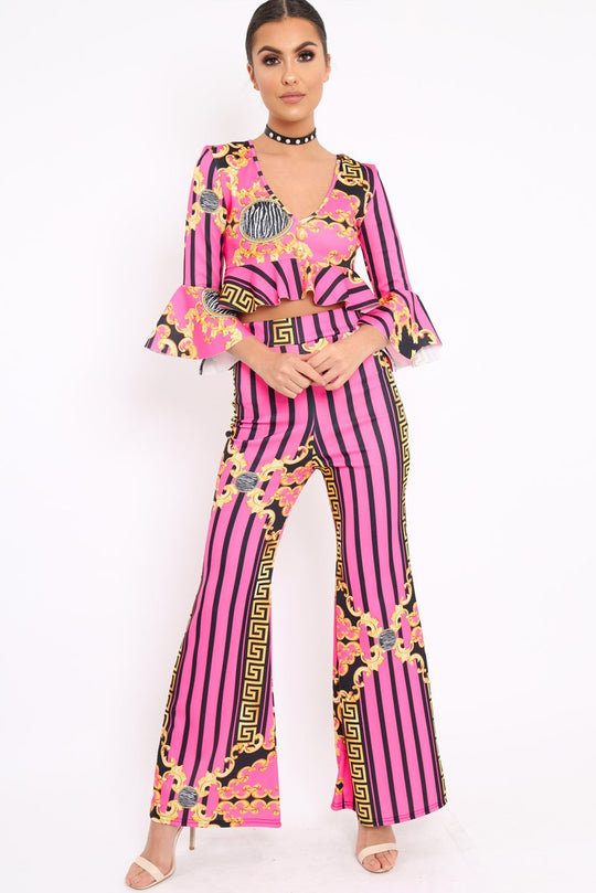 Fuchsia Pattern Print Co-ord -Hasna