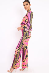 Fuchsia Pattern Print Co-ord -Hasna