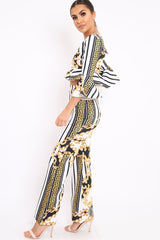 White Pattern Print Co-ord -Hasna