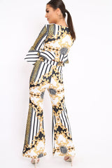 White Pattern Print Co-ord -Hasna