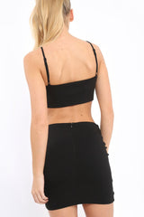 Black Lace up Front Co-ord Set - Presley