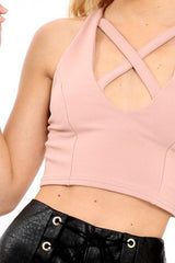 Rose Cross Over Crop Top - Kennie