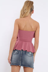 Rose Bandeau Frill Top - Priah
