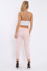 Pink Fish Net Panel Detail Joggers - Mikaela