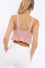 Rose Frill Hem Crop Top - Keya