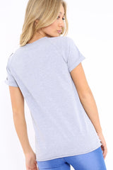 Grey Distressed Embellished T-Shirt - Arya