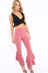 Rose Frill Hem Trousers - Ashlie