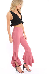 Rose Frill Hem Trousers - Ashlie